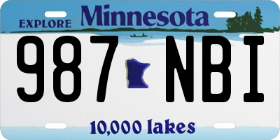 MN license plate 987NBI