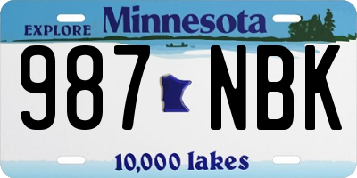 MN license plate 987NBK