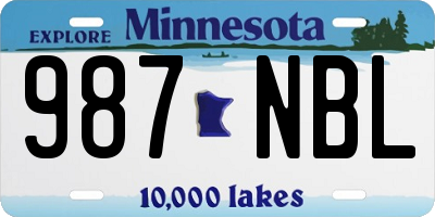 MN license plate 987NBL
