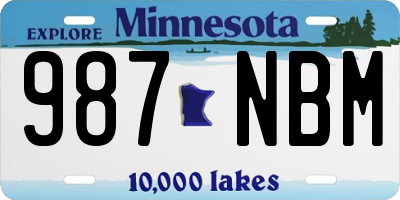 MN license plate 987NBM