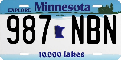 MN license plate 987NBN