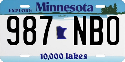 MN license plate 987NBO