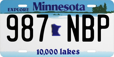 MN license plate 987NBP