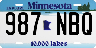 MN license plate 987NBQ
