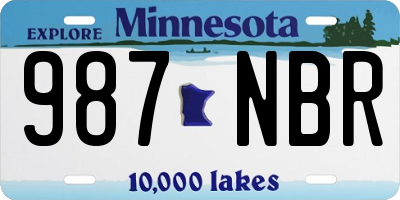 MN license plate 987NBR
