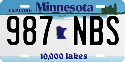 MN license plate 987NBS