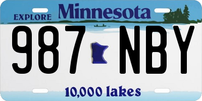 MN license plate 987NBY