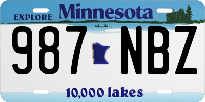 MN license plate 987NBZ