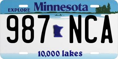 MN license plate 987NCA