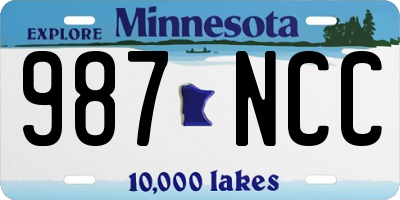 MN license plate 987NCC