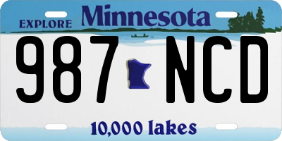 MN license plate 987NCD