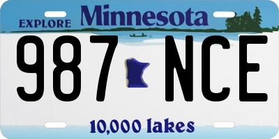 MN license plate 987NCE