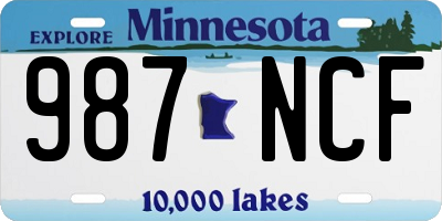 MN license plate 987NCF