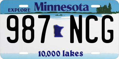 MN license plate 987NCG