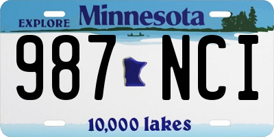 MN license plate 987NCI