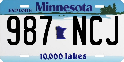 MN license plate 987NCJ