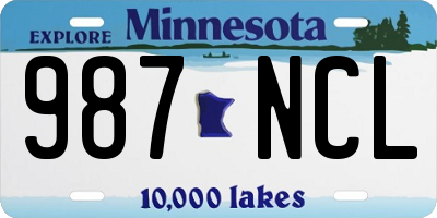 MN license plate 987NCL