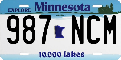 MN license plate 987NCM