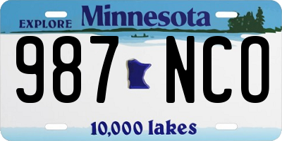 MN license plate 987NCO