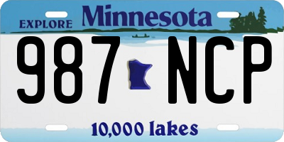 MN license plate 987NCP
