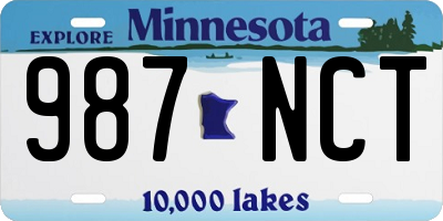MN license plate 987NCT