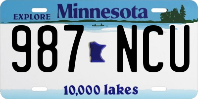 MN license plate 987NCU