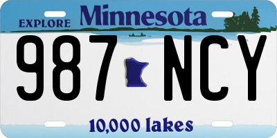 MN license plate 987NCY