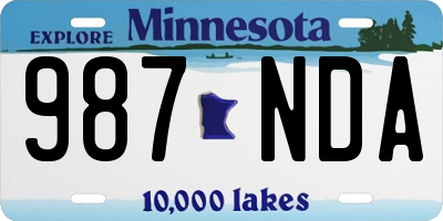 MN license plate 987NDA