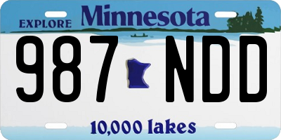 MN license plate 987NDD