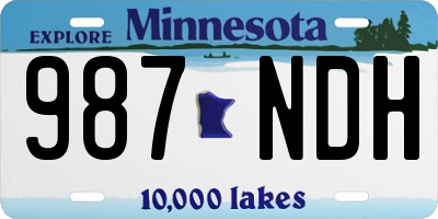 MN license plate 987NDH