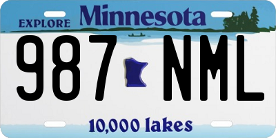MN license plate 987NML