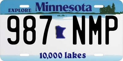 MN license plate 987NMP