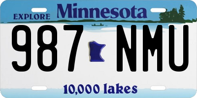 MN license plate 987NMU