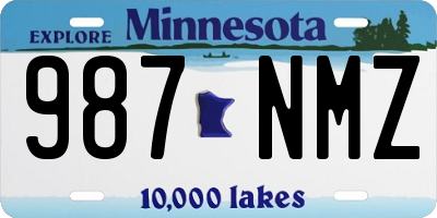MN license plate 987NMZ
