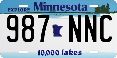 MN license plate 987NNC