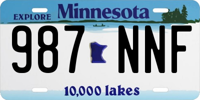 MN license plate 987NNF