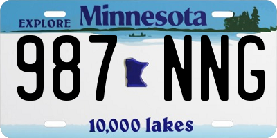 MN license plate 987NNG