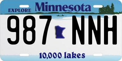 MN license plate 987NNH