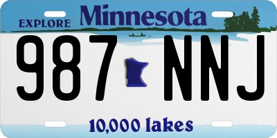 MN license plate 987NNJ