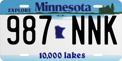 MN license plate 987NNK