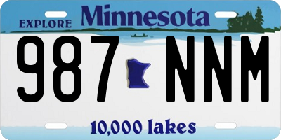 MN license plate 987NNM