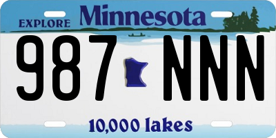 MN license plate 987NNN