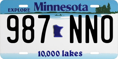 MN license plate 987NNO