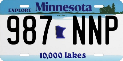 MN license plate 987NNP