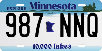 MN license plate 987NNQ