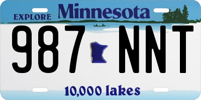 MN license plate 987NNT