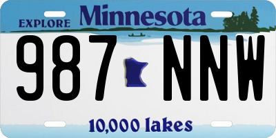 MN license plate 987NNW