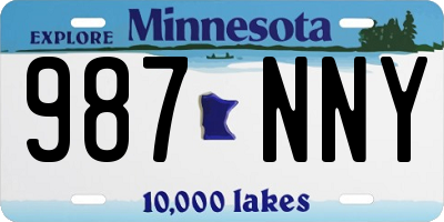 MN license plate 987NNY