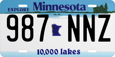 MN license plate 987NNZ