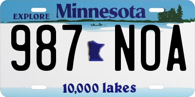 MN license plate 987NOA